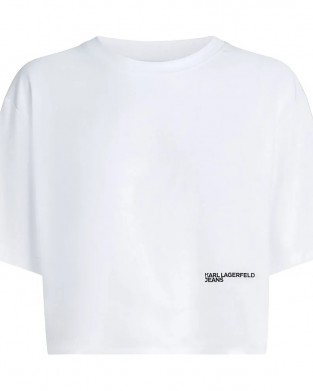 Karl Lagerfeld Jeans Relaxed Boxy Monogram T-shirt White Μπλούζα