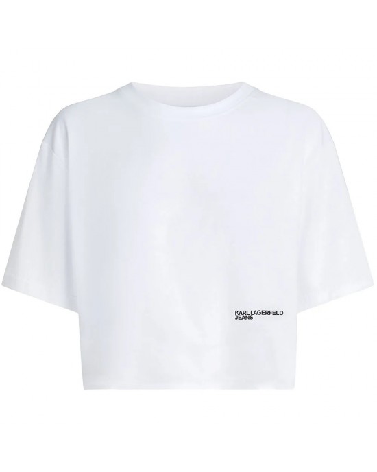 Karl Lagerfeld Jeans Relaxed Boxy Monogram T-shirt White Μπλούζα