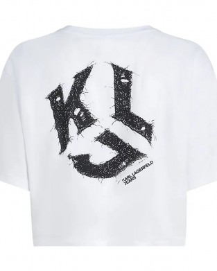 Karl Lagerfeld Jeans Relaxed Boxy Monogram T-shirt White Μπλούζα