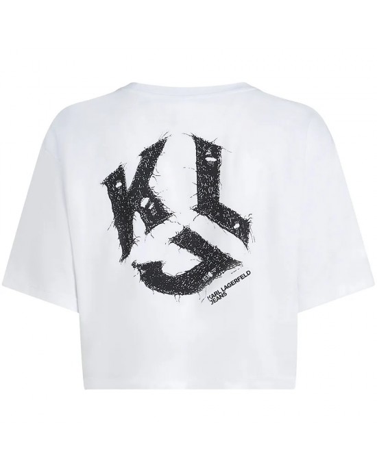 Karl Lagerfeld Jeans Relaxed Boxy Monogram T-shirt White Μπλούζα