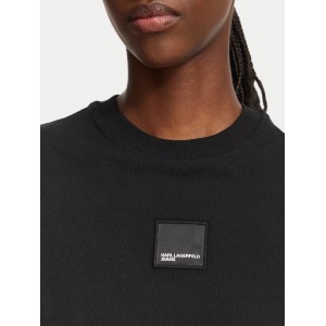 Karl Lagerfeld Regular Fit Boxy Patch T-shirt Black Μπλούζα