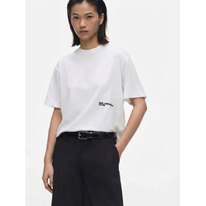 Karl Lagerfeld Jeans Regular Fit Flocked Floral T-shirt White Μπλούζα