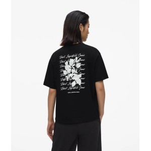 Karl Lagerfeld Jeans Regular Fit Flocked Floral T-shirt Black Μπλούζα
