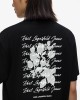 Karl Lagerfeld Jeans Regular Fit Flocked Floral T-shirt Black Μπλούζα