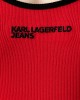 Karl Lagerfeld Jeans Ribbed Body High Risk Red Μπλούζα