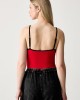 Karl Lagerfeld Jeans Ribbed Body High Risk Red Μπλούζα