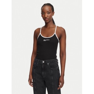 Karl Lagerfeld Jeans Ribbed Body Black Μπλούζα
