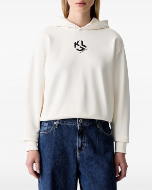 Karl Lagerfeld Jeans Monogram Hoodie Egret Φούτερ