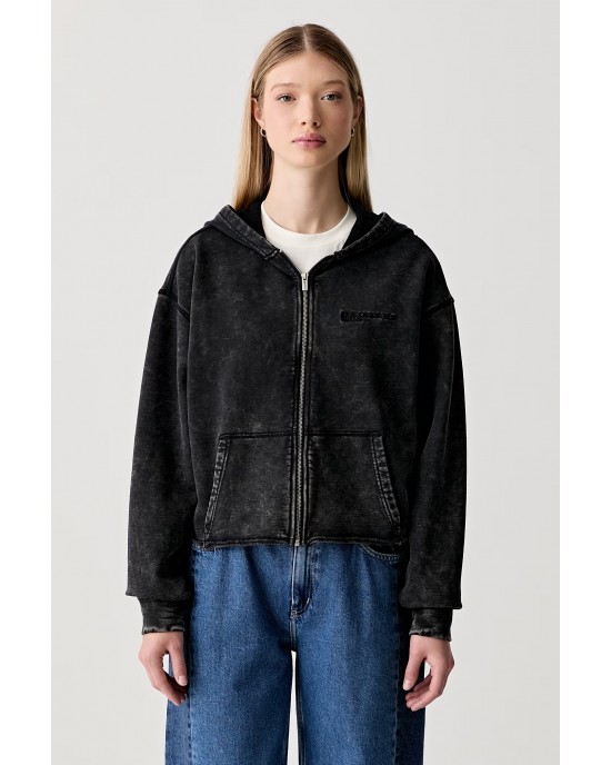 Karl Lagerfeld Jeans Washed Zip-through Φούτερ