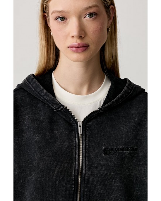 Karl Lagerfeld Jeans Washed Zip-through Φούτερ