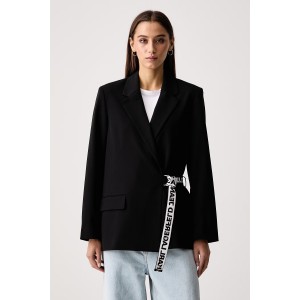 Karl Lagerfeld Jeans Logo Belted Black Σακάκι