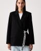 Karl Lagerfeld Jeans Logo Belted Black Σακάκι