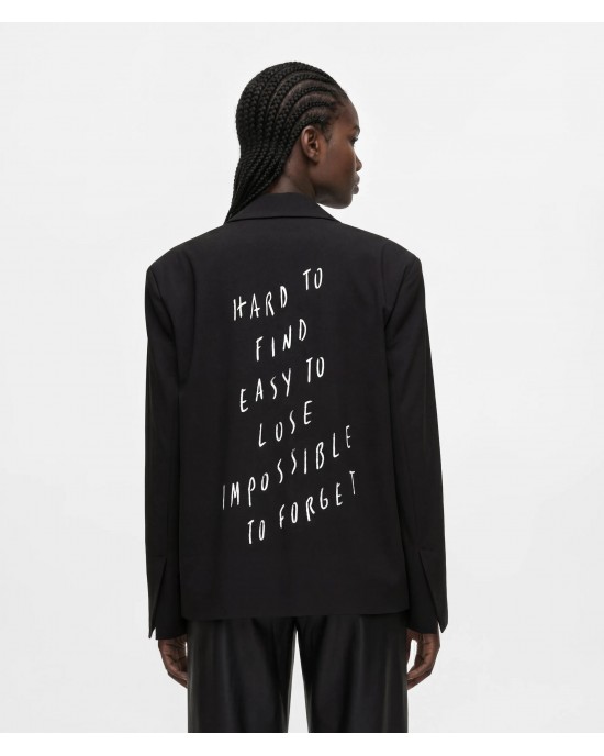 Karl Lagerfeld Jeans Pietro Terzini Oversized Boxy Black Σακάκι