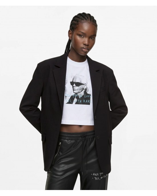 Karl Lagerfeld Jeans Pietro Terzini Oversized Boxy Black Σακάκι