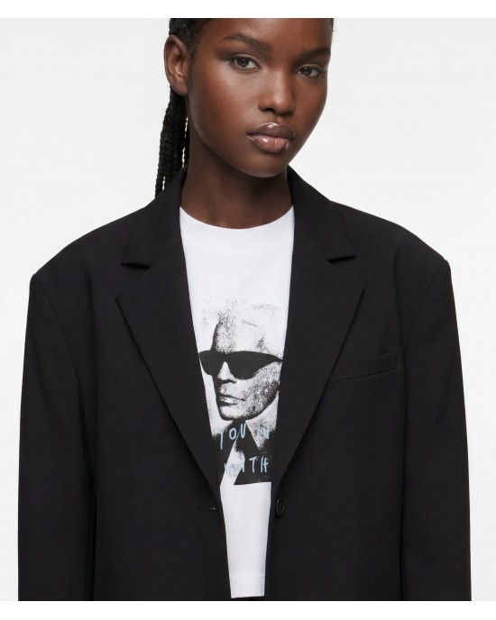 Karl Lagerfeld Jeans Pietro Terzini Oversized Boxy Black Σακάκι