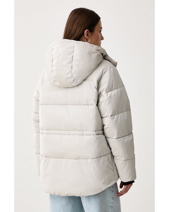 Karl Lagerfeld Jeans Shiny Puffer Glacier Grey Μπουφάν
