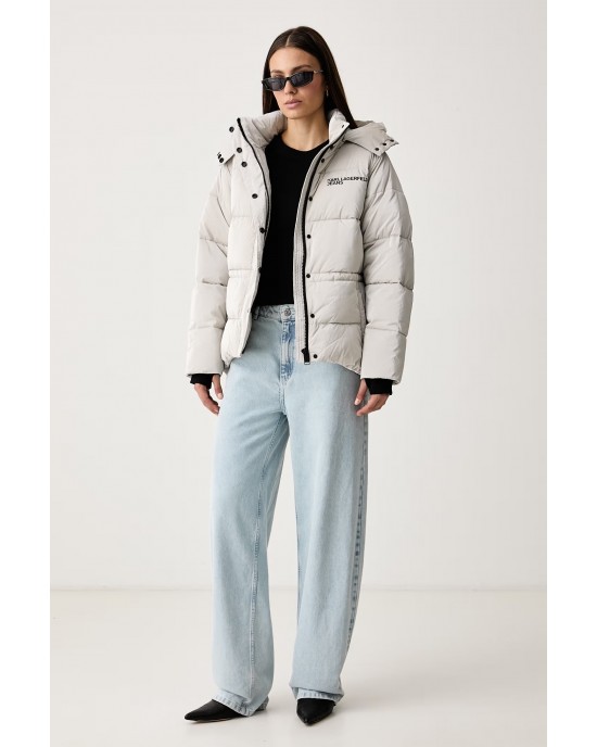 Karl Lagerfeld Jeans Shiny Puffer Glacier Grey Μπουφάν