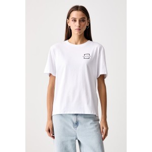 Karl Lagerfeld Jeans Square Logo T-shirt White Μπλούζα
