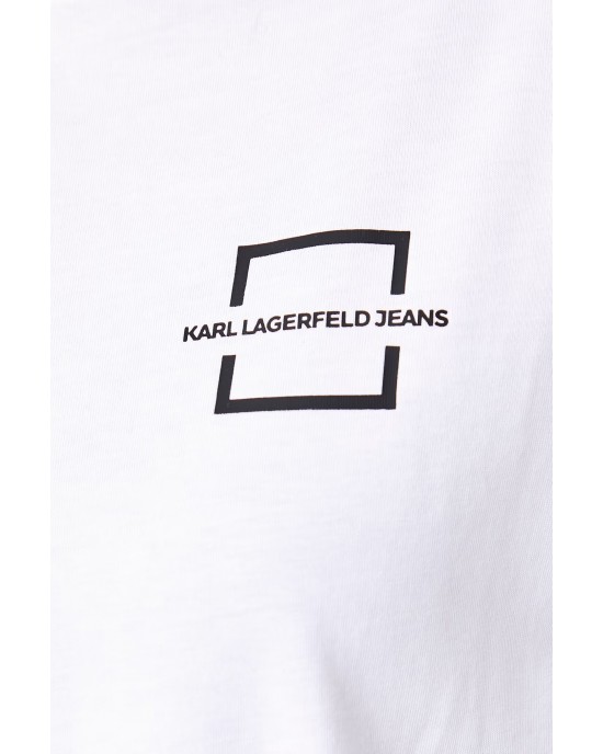 Karl Lagerfeld Jeans Square Logo T-shirt White Μπλούζα
