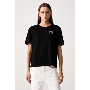 Karl Lagerfeld Jeans Square Logo T-shirt Black Μπλούζα