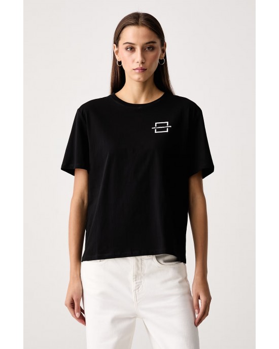 Karl Lagerfeld Jeans Square Logo T-shirt Black Μπλούζα