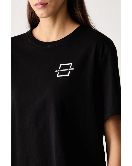 Karl Lagerfeld Jeans Square Logo T-shirt Black Μπλούζα
