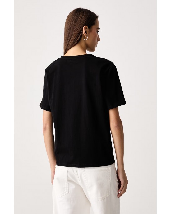 Karl Lagerfeld Jeans Square Logo T-shirt Black Μπλούζα