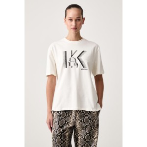 Karl Lagerfeld Jeans Regular Fit K Logo T-shirt Egret Μπλούζα