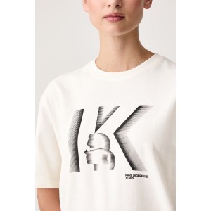 Karl Lagerfeld Jeans Regular Fit K Logo T-shirt Egret Μπλούζα
