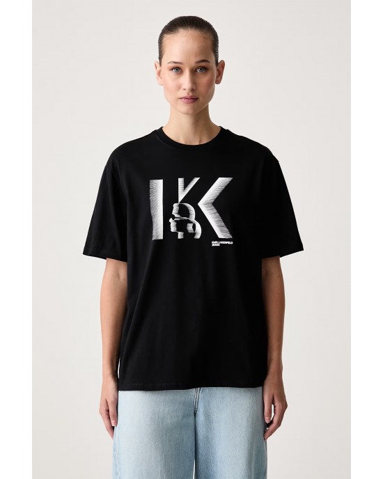 Karl Lagerfeld Jeans Regular Fit K Logo T-shirt Black Μπλούζα