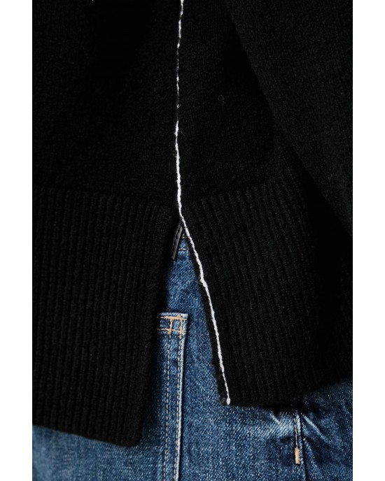 Karl Lagerfeld Jeans Contrast Stitch Black Πουλόβερ
