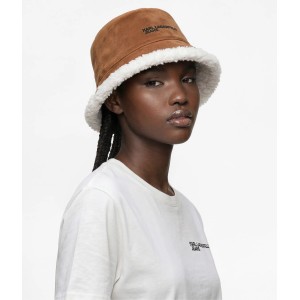 Karl Lagerfeld Jeans Suede Reversible Bucket Brown Καπέλο