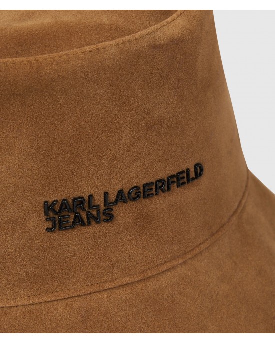 Karl Lagerfeld Jeans Suede Reversible Bucket Brown Καπέλο