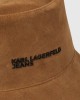 Karl Lagerfeld Jeans Suede Reversible Bucket Brown Καπέλο