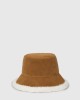 Karl Lagerfeld Jeans Suede Reversible Bucket Brown Καπέλο