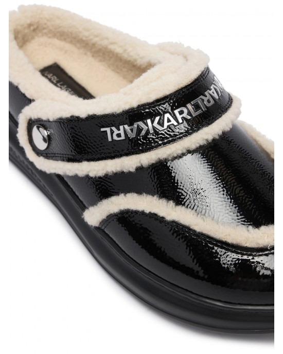 Karl Lagerfeld Jeans Kapri Kosi Slingback Klog Leather Black Παπούτσια