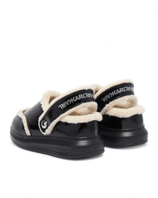 Karl Lagerfeld Jeans Kapri Kosi Slingback Klog Leather Black Παπούτσια