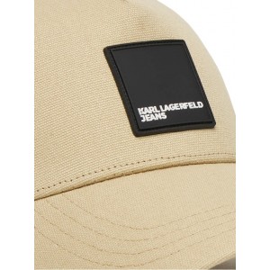 Karl Lagerfeld Box Logo Beige Jockey Καπέλο