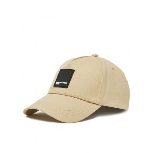 Karl Lagerfeld Box Logo Beige Jockey Καπέλο