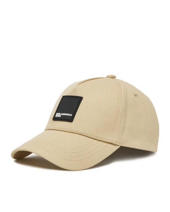 Karl Lagerfeld Box Logo Beige Jockey Καπέλο
