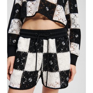 Karl Lagerfeld Crochet Black/White Σορτς