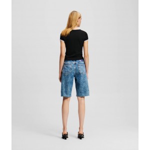 Karl Lagerfeld Relaxed Acid Dark Blue Denim Σορτς