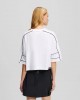 Karl Lagerfeld Piping Detail Cropped T-shirt White Μπλούζα