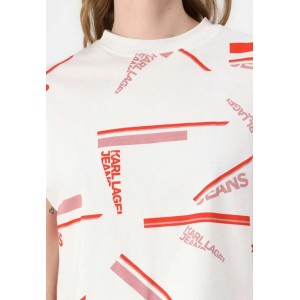 Karl Lagerfeld Boxy Stripe Tee Sporty Logo Μπλούζα