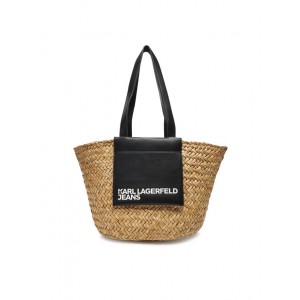 Karl Lagerfeld Raffia Tote Natural/Black Τσάντα Karl Lagerfeld Raffia Tote Natural/Black Τσάντα