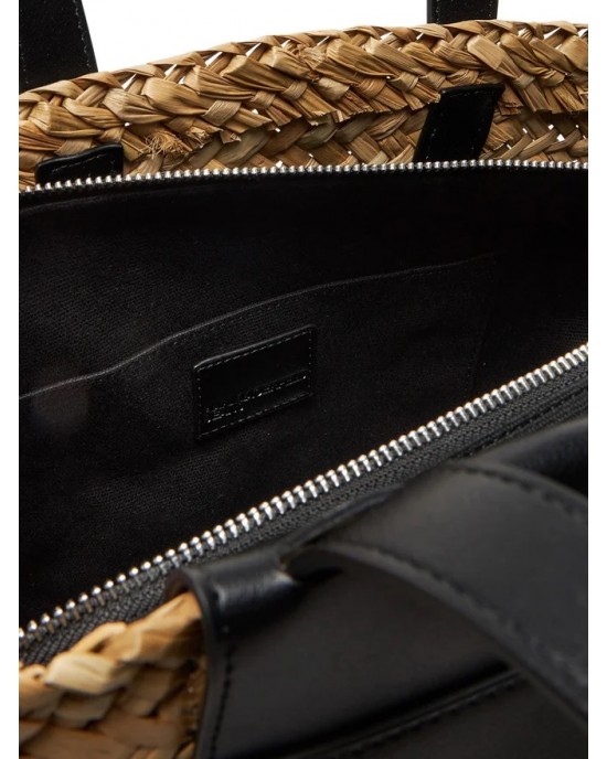 Karl Lagerfeld Raffia Tote Natural/Black Τσάντα Karl Lagerfeld Raffia Tote Natural/Black Τσάντα