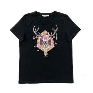 Katherina Loretta Cervo T-Shirt Μαύρο Katherina Loretta Cervo T-Shirt Μαύρο