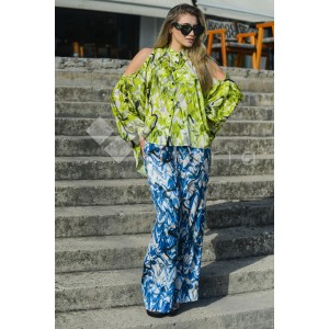 Kramma Lime Mao Πουκάμισο Με Ανοίγματα Στους Ώμους