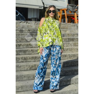 Kramma Blue Roua Wide Leg Παντελόνι