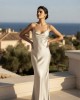 Kramma Drape Open Back Satin Maxi Beige Φόρεμα